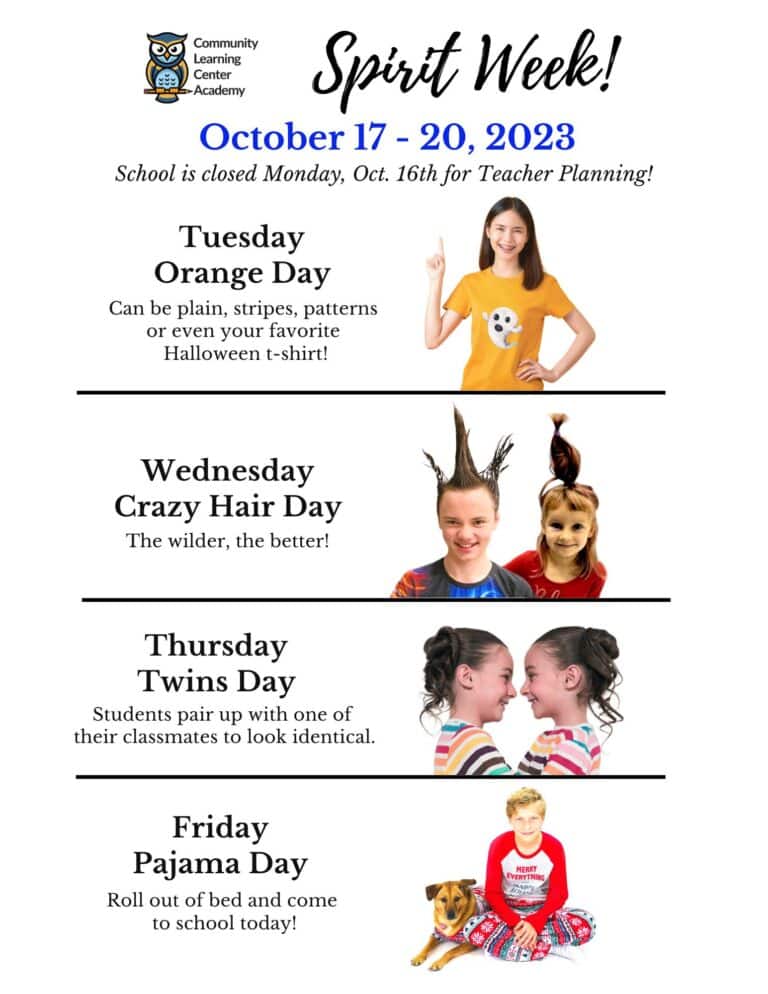 Spirit Week – October 17th – 20th!