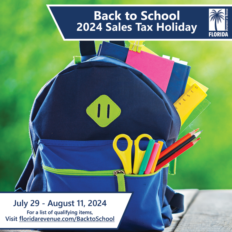 Back-to-School Sales Tax Holiday – July 29 – August 11!